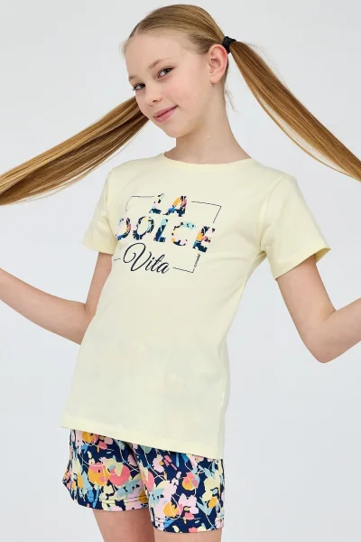 Dívčí pyžamo Dolce Vita - bavlna - Žlutá
