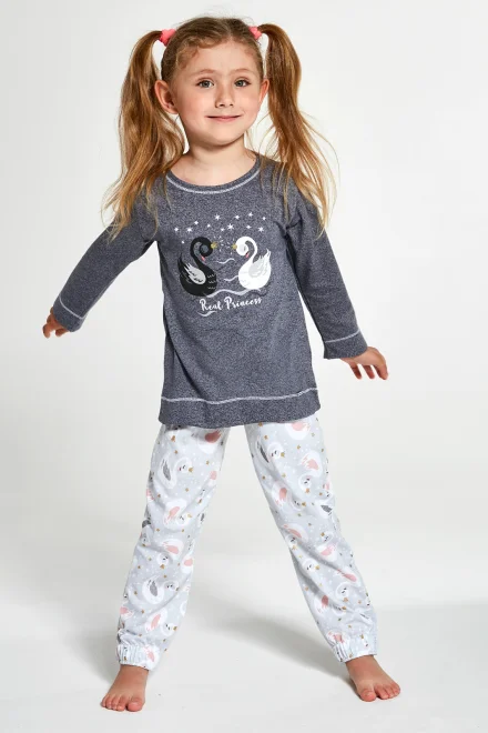 Dívčí pyžamo Kids Girl 379/131 Swan LL - Tmavě šedá