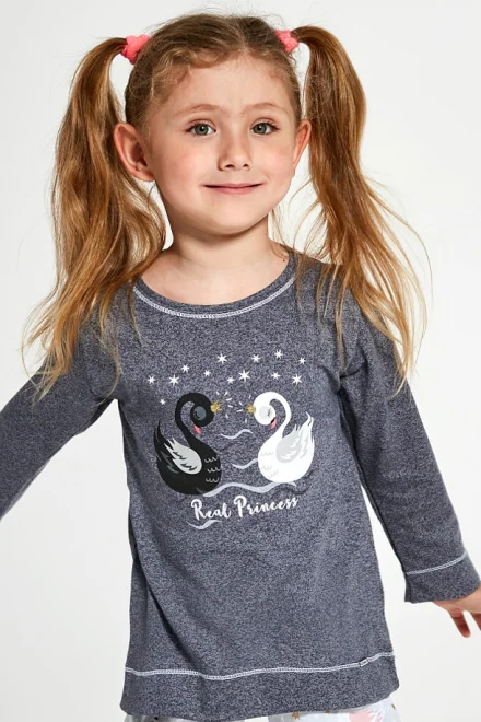 Dívčí pyžamo Kids Girl 379/131 Swan LL - Tmavě šedá