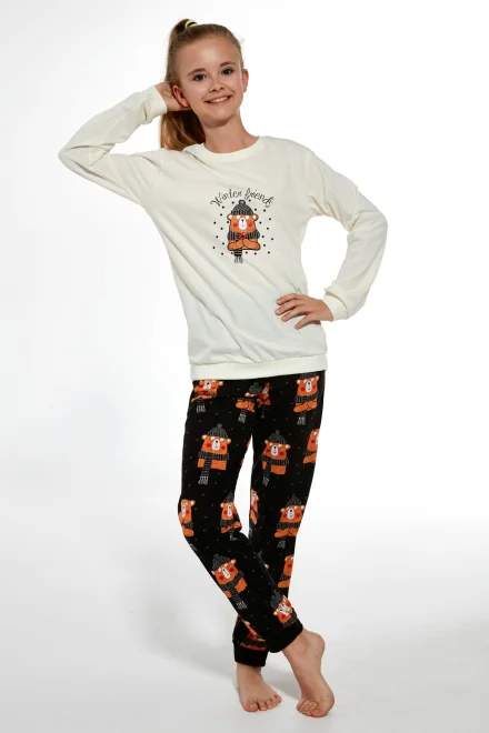 Dívčí pyžamo 160 Winter Bear - Ecru