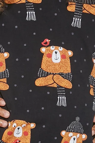 Dívčí pyžamo 148 Bear - Černá