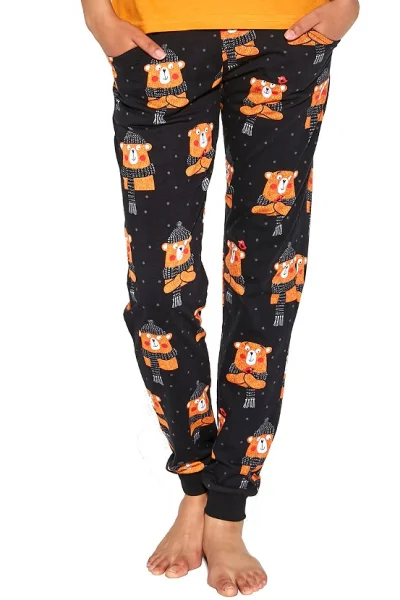 Třídílné dámské pyžamo 465/292 Bear 2 - Černá