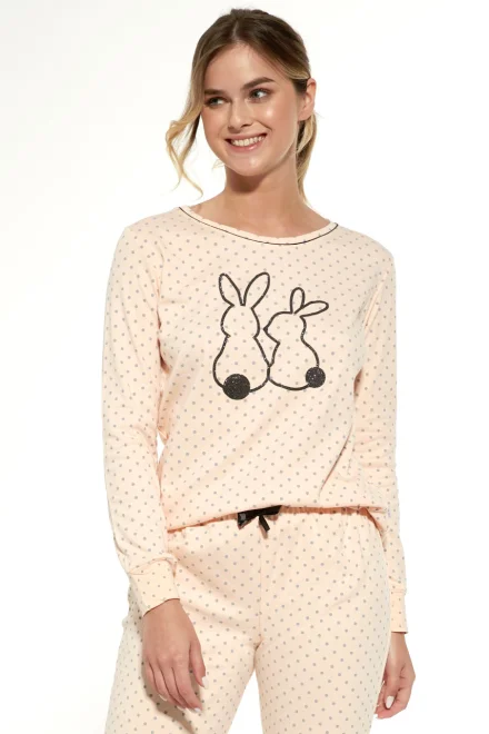 Dámské pyžamo 720/303 Rabbits - Světle oranžová