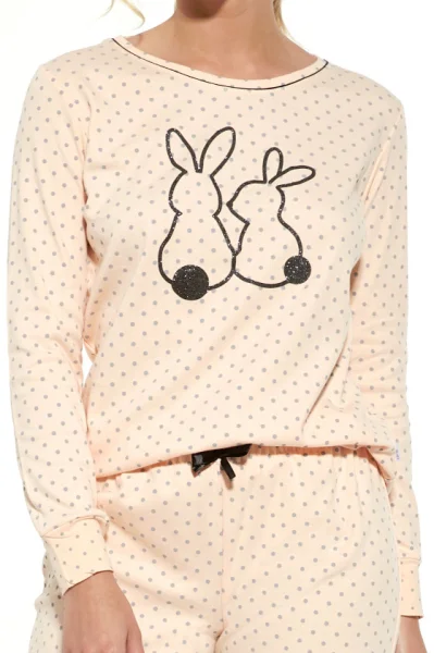 Dámské pyžamo 720/303 Rabbits - Světle oranžová