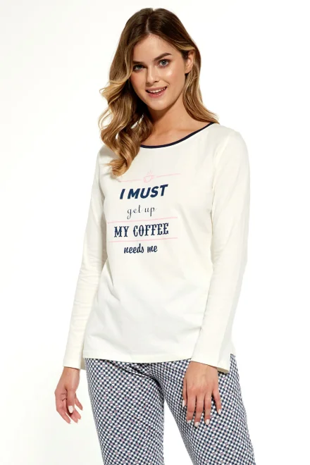 Dámské pyžamo 655/311 Coffee - Ecru