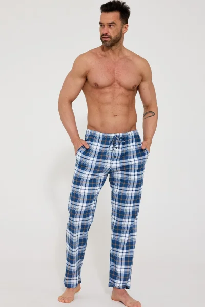 Pyžamové kalhoty 691/63 - bavlna - Modrá