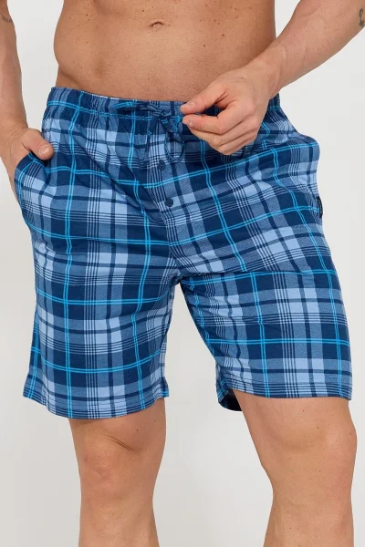 Pánské pyžamové kraťasy 698/28 - bavlna - Modrá