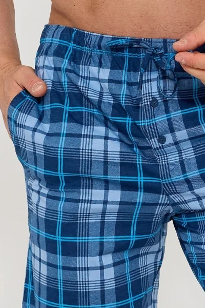 Pánské pyžamové kraťasy 698/28 - bavlna - Modrá