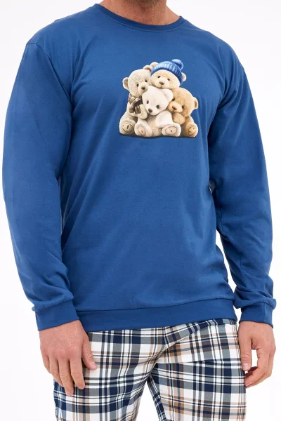 Pánské pyžamo Bears - medvídek - Modrá