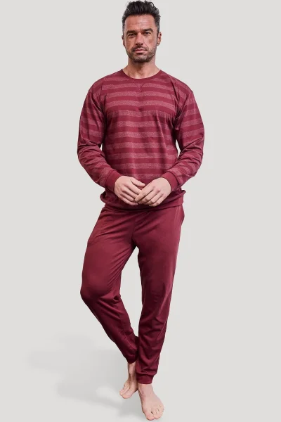 BOR Pánské pyžamo Loose 16 - bavlna - Bordó