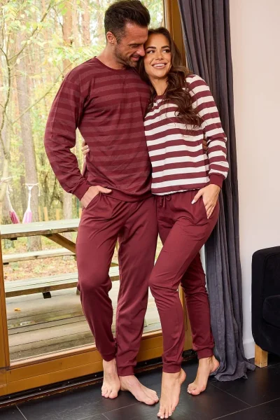 BOR Pánské pyžamo Loose 16 - bavlna - Bordó