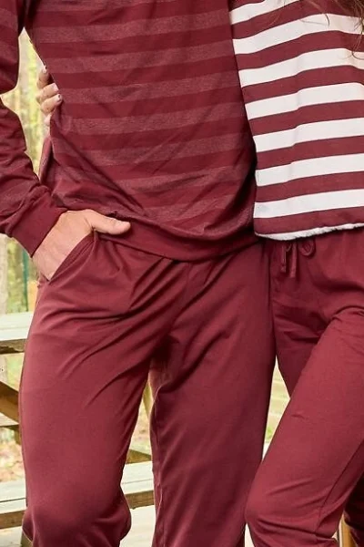 BOR Pánské pyžamo Loose 16 - bavlna - Bordó