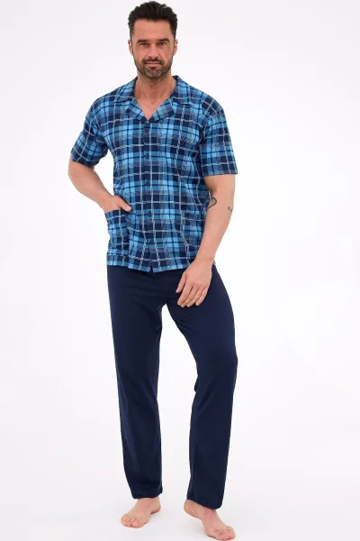 Pánské pyžamo 318/58 - Tmavěmodrá-modrá