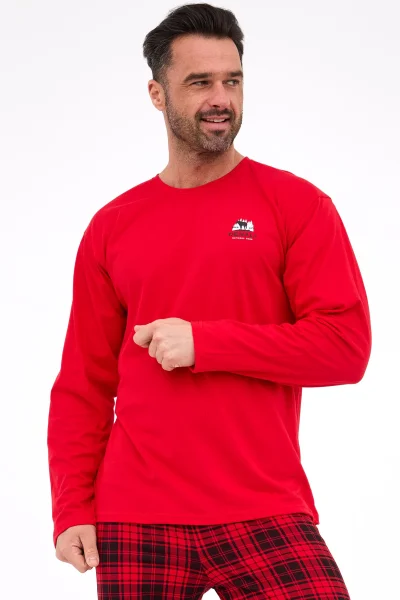 Pánské pyžamo Denali - bavlna - Červená