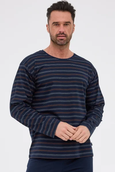 Pánské pyžamo 138/54 - bavlna - Tmavě modrá