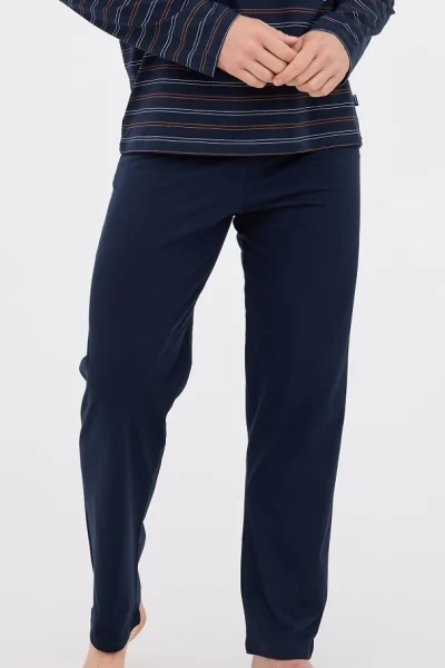 Pánské pyžamo 138/54 - bavlna - Tmavě modrá