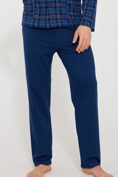 Pánské propínací pyžamo 114/84 - bavlna - Modrá