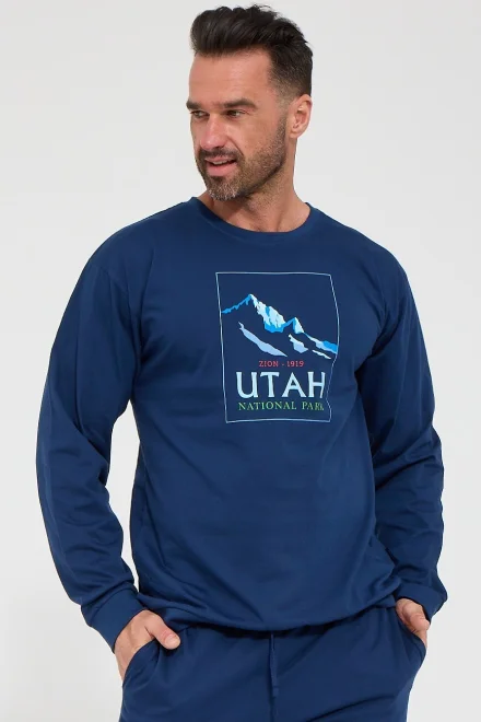 Pánské pyžamo Utah - bavlna - Tmavě modrá