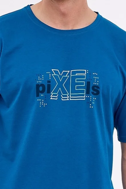 Pánské pyžamo Pixels - Modrá