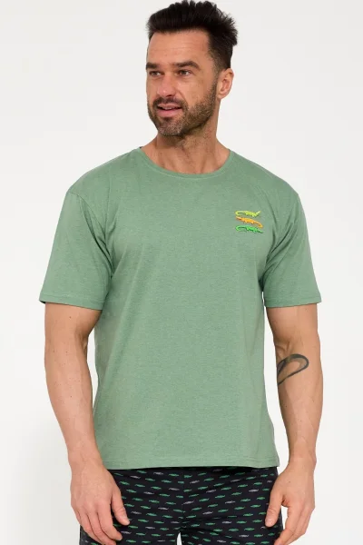 Pánské pyžamo Crocodiles 2 - bavlna - Zeleno-černá