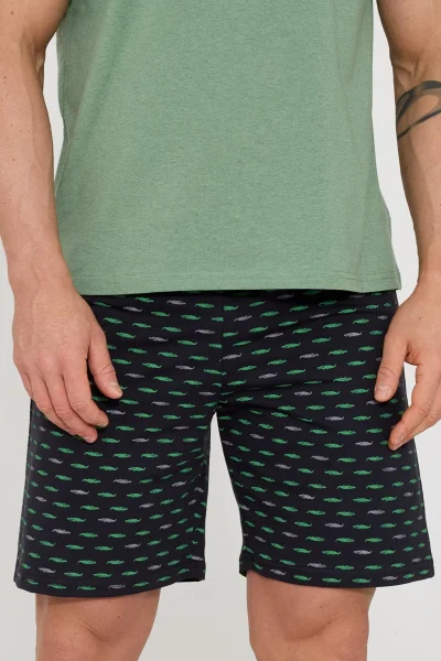 Pánské pyžamo Crocodiles 2 - bavlna - Zeleno-černá