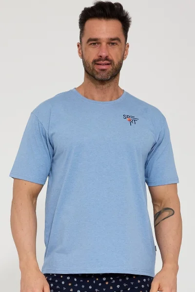 Pánské pyžamo Sport 2 - bavlna - Světle modrá