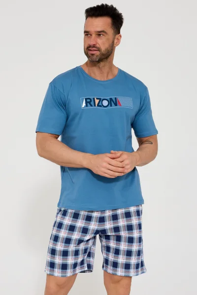 Pánské pyžamo Arizona - bavlna - Světle modrá