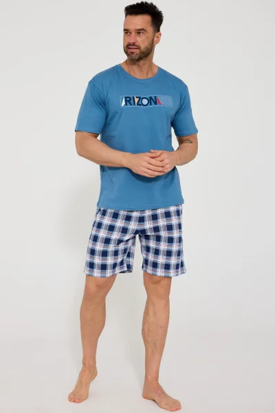 Pánské pyžamo Arizona - bavlna - Světle modrá
