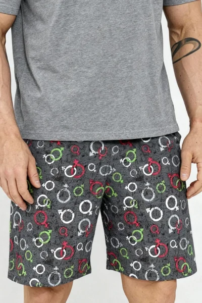 Pánské pyžamo Love Symbols - bavlna - Šedá