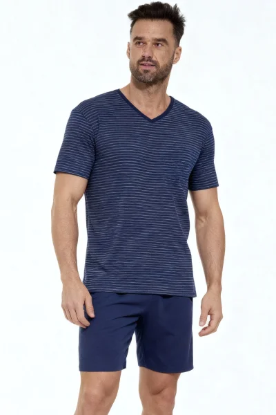 Pánské pyžamo 330/50 - bavlna - Tmavě modrá