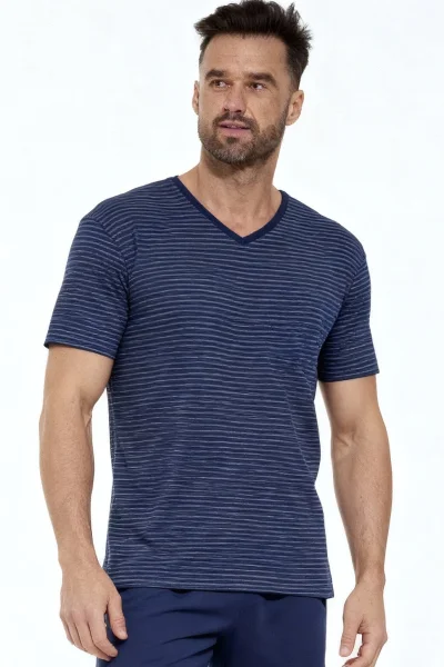 Pánské pyžamo 330/50 - bavlna - Tmavě modrá