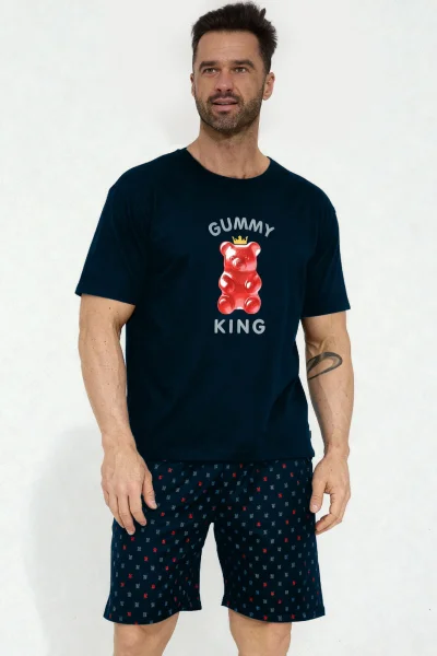 Pánské pyžamo Gummy King - bavlna - Tmavě modrá