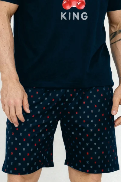 Pánské pyžamo Gummy King - bavlna - Tmavě modrá