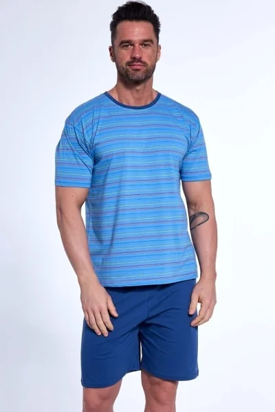 Pánské pyžamo 338/47 - bavlna - Modrá