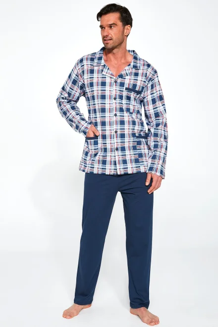 Pánské pyžamo Camisa Azul 114/45 - Tmavě modrá