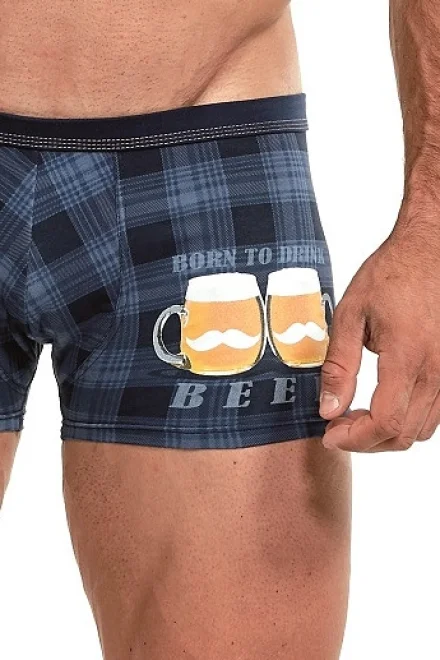 Pánské boxerky Drink Beer Tattoo 280/178 - Tmavě modrá