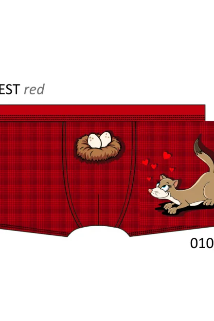 Pánské boxerky Nest 010/49 Gift Box - Červená