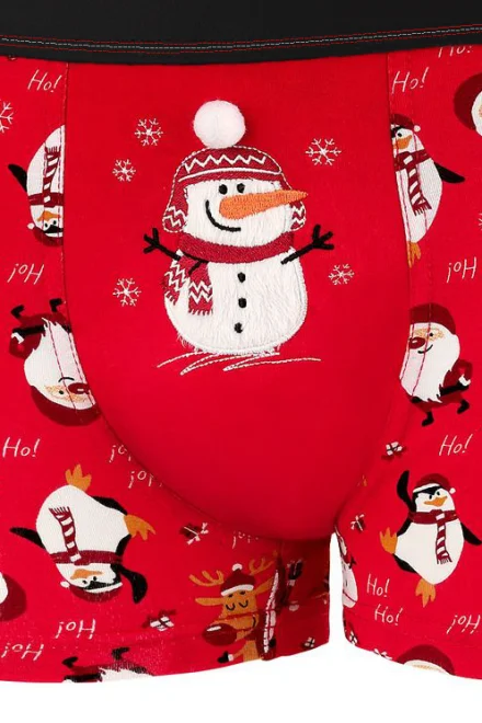 Pánské boxerky 047/65 Snowman - Červená