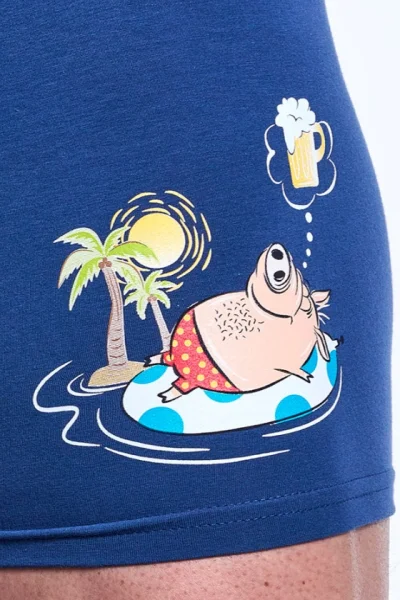 Pánské boxerky Piglet - Tmavě modrá