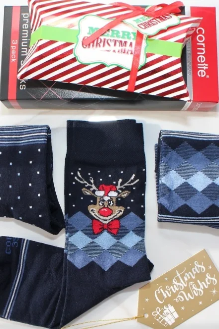 Pánské ponožky Rudolf A36 3pack - Tmavě modrá
