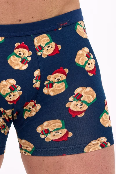 Pánský vánoční komplet 9134/01 - ponožky a boxerky - Tmavě modrá