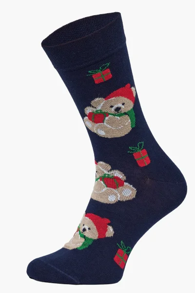 Pánský vánoční komplet 9134/01 - ponožky a boxerky - Tmavě modrá