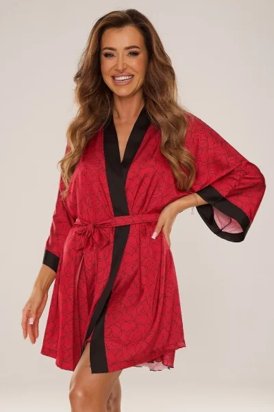 Dámský saténový župan Esme - Červená