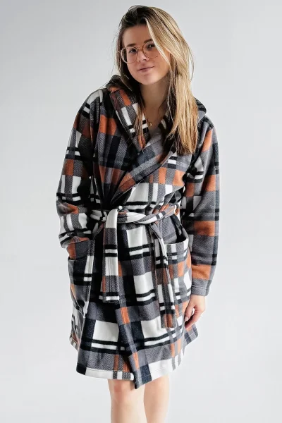 Dámský župan 031 Blanket - Hnědo-šedá