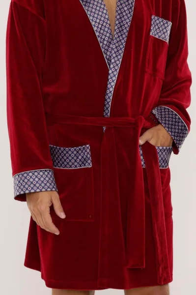 Pánský župan 772 Bonjour - bavlna - Bordó