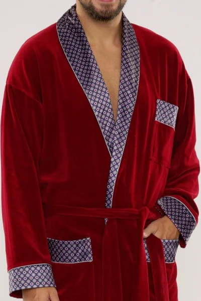 Pánský župan 772 Bonjour - bavlna - Bordó