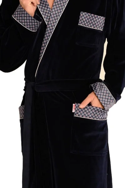 Pánský župan 772 Bonjour - bavlna - Tmavě modrá