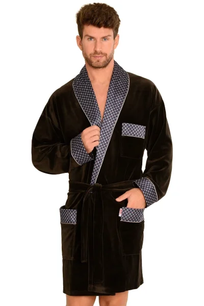 Pánský župan 772 Bonjour - bavlna - Tmavě hnědá