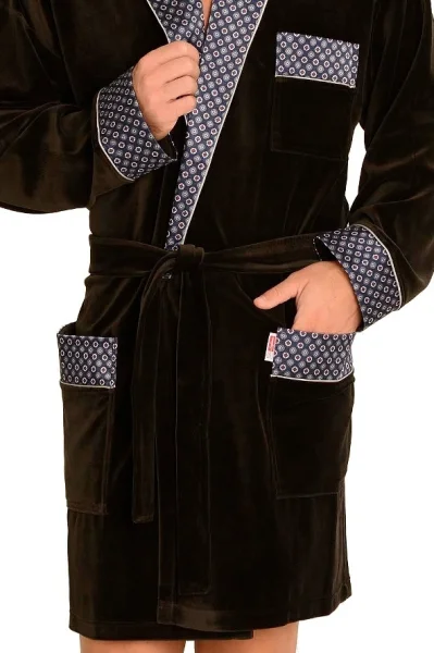 Pánský župan 772 Bonjour - bavlna - Tmavě hnědá