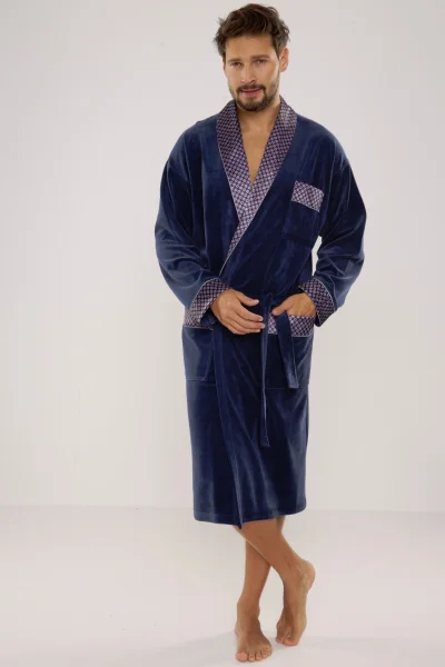 Pánský župan 773 Bonjour - bavlna - Modrá